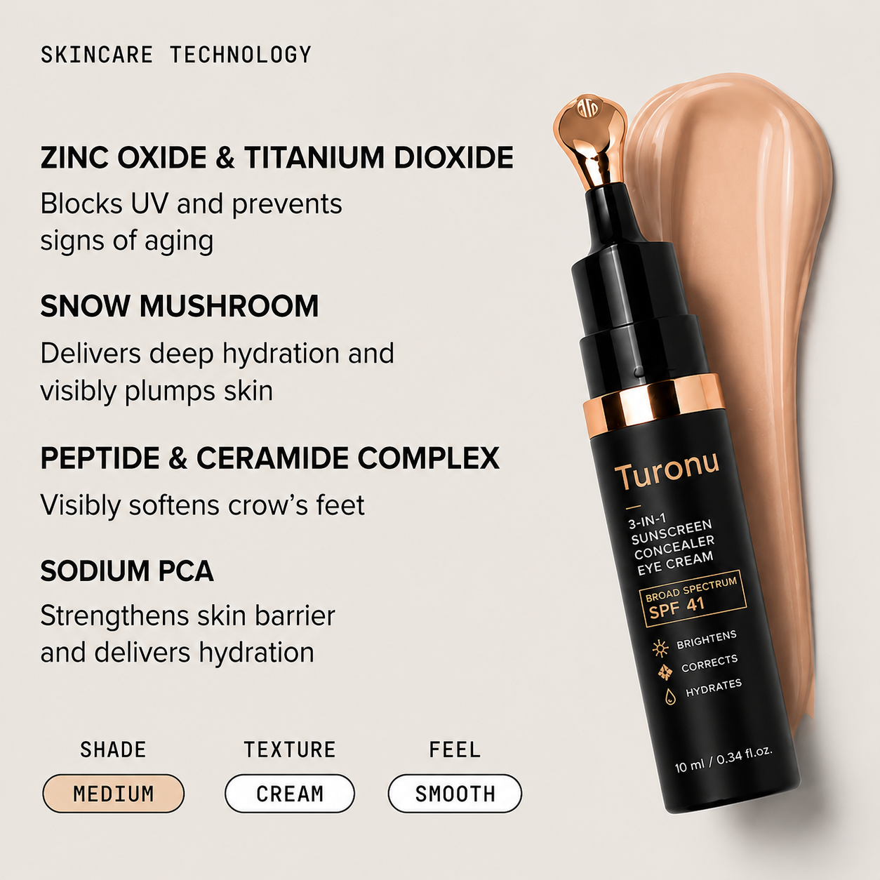 🎉Last Day Buy 1 Get 1 Free🎉Turonu Brightening Eye Corrector