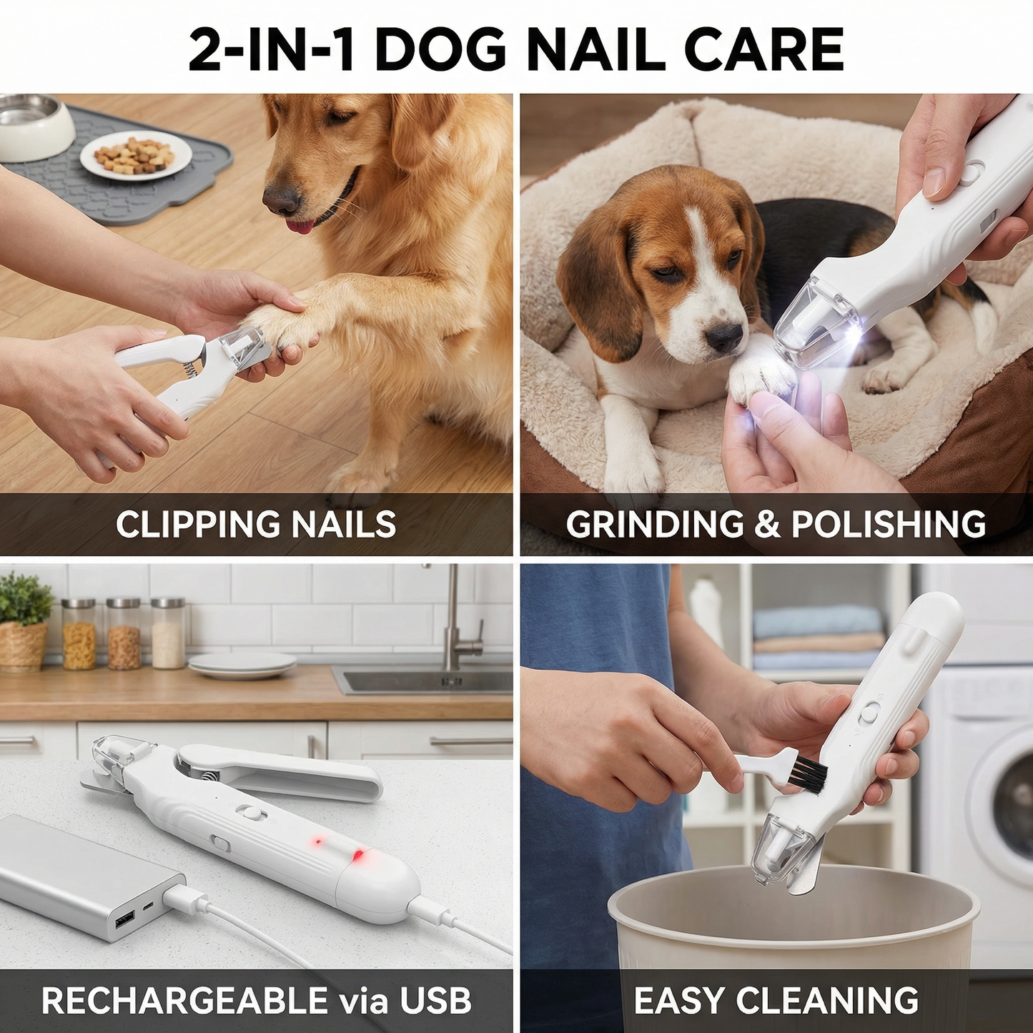 2-in-1 Professional Dog Nail Clipper & Grinder