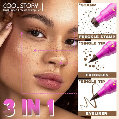 Waterproof Freckles Pen: Faux Freckle Stamp and Fine Tip