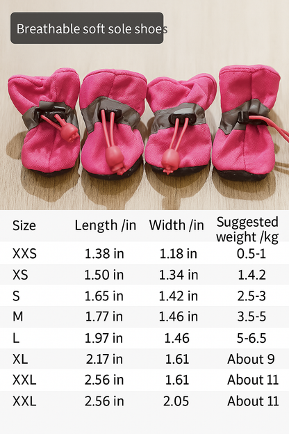 Waterproof Pet Booties – 4pcs Set