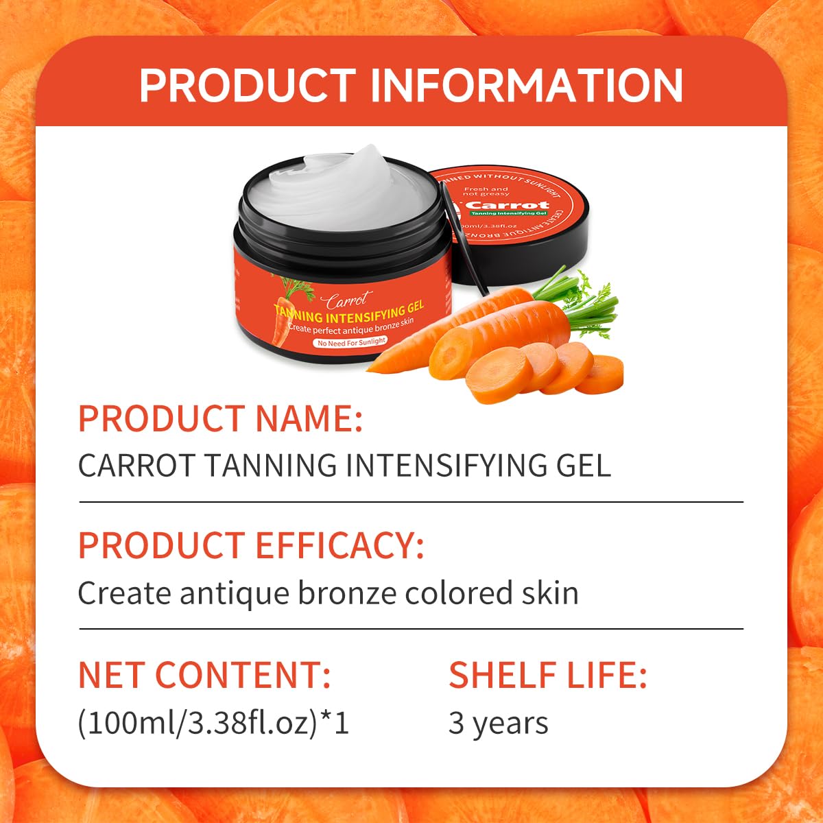 Carrot-Infused Tanning Gel for a Rich Bronze Glow ✨