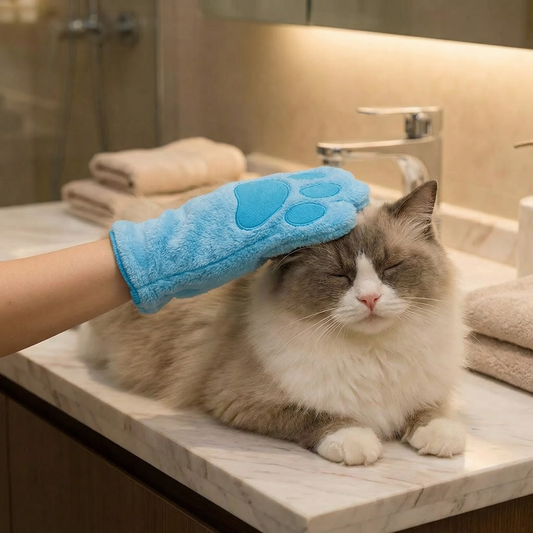 Animal care microfibre glove