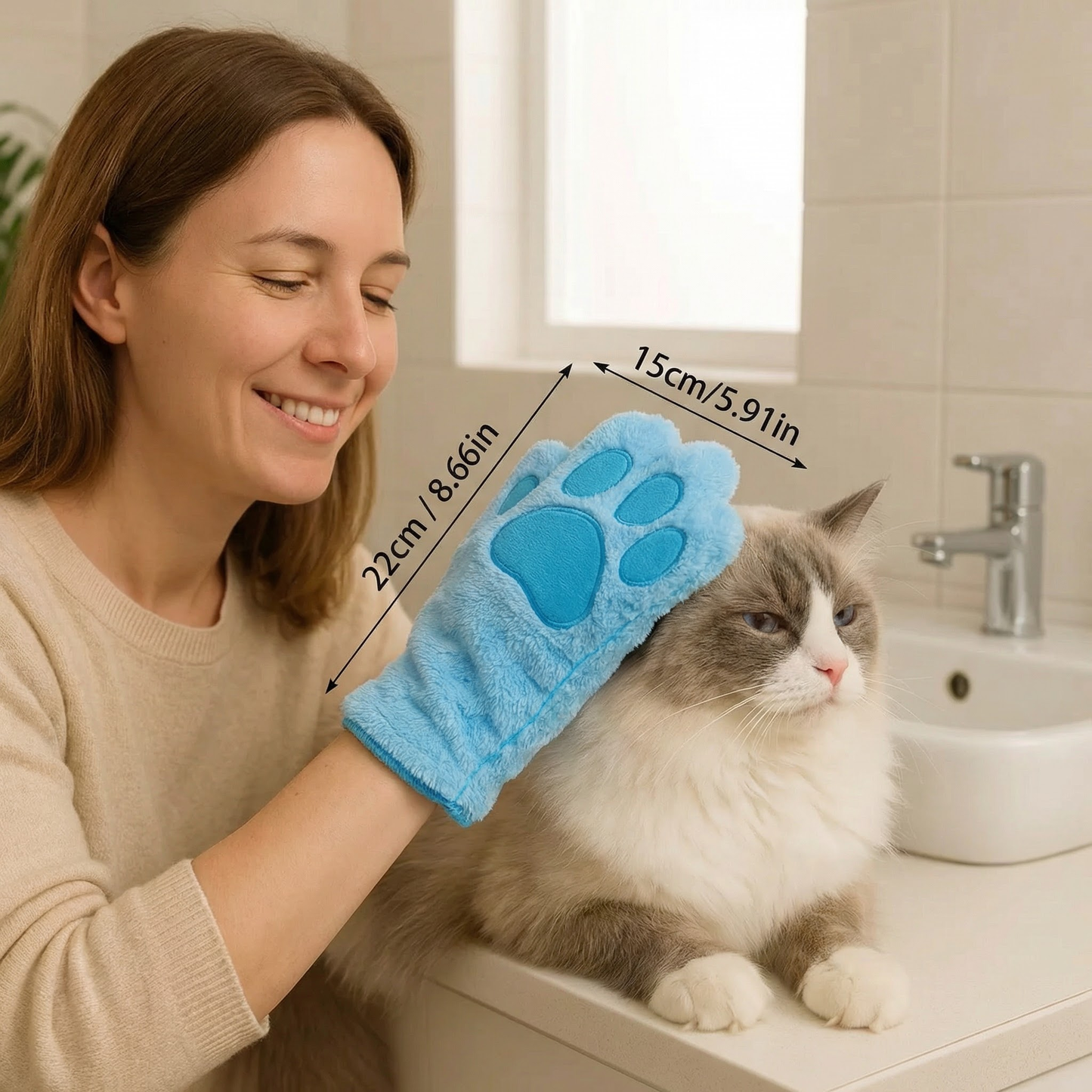 Animal care microfibre glove