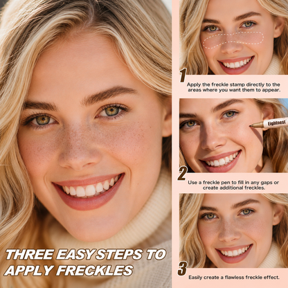 Natural-Looking Dual-Tip Freckle Pen | Waterproof, Sweatproof & Smudge-Resistant Freckle Stamp