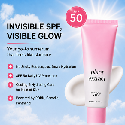 ☀️No Cast Just Dew PDRN Hydrating UV Sun Serum | Daily Lightweight Sunscreen SPF 50