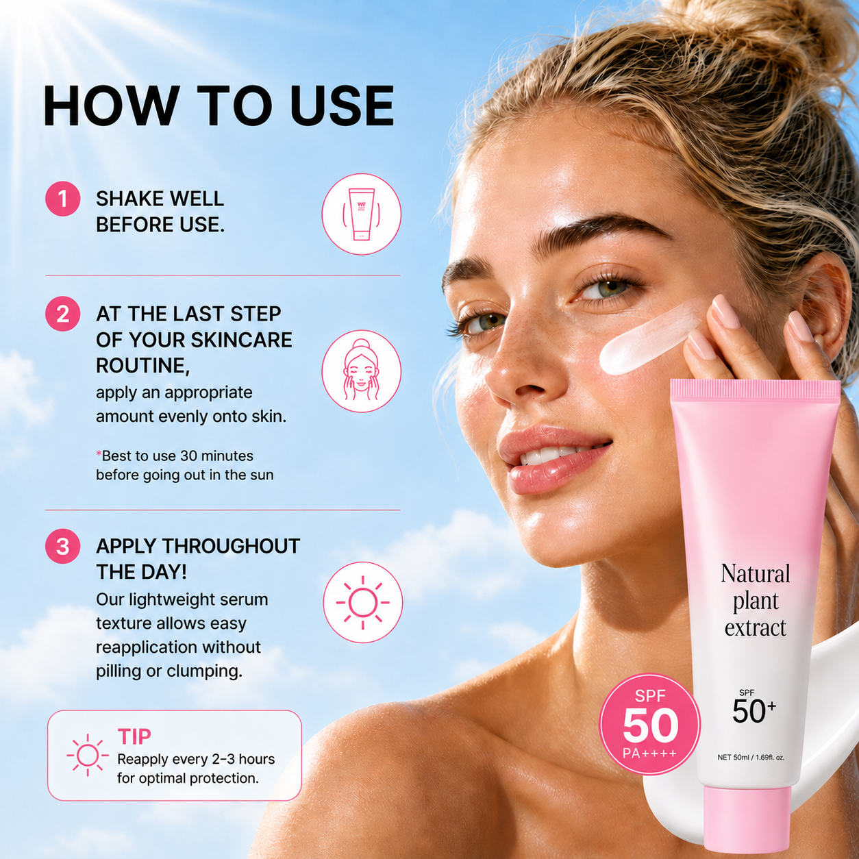 ☀️No Cast Just Dew PDRN Hydrating UV Sun Serum | Daily Lightweight Sunscreen SPF 50
