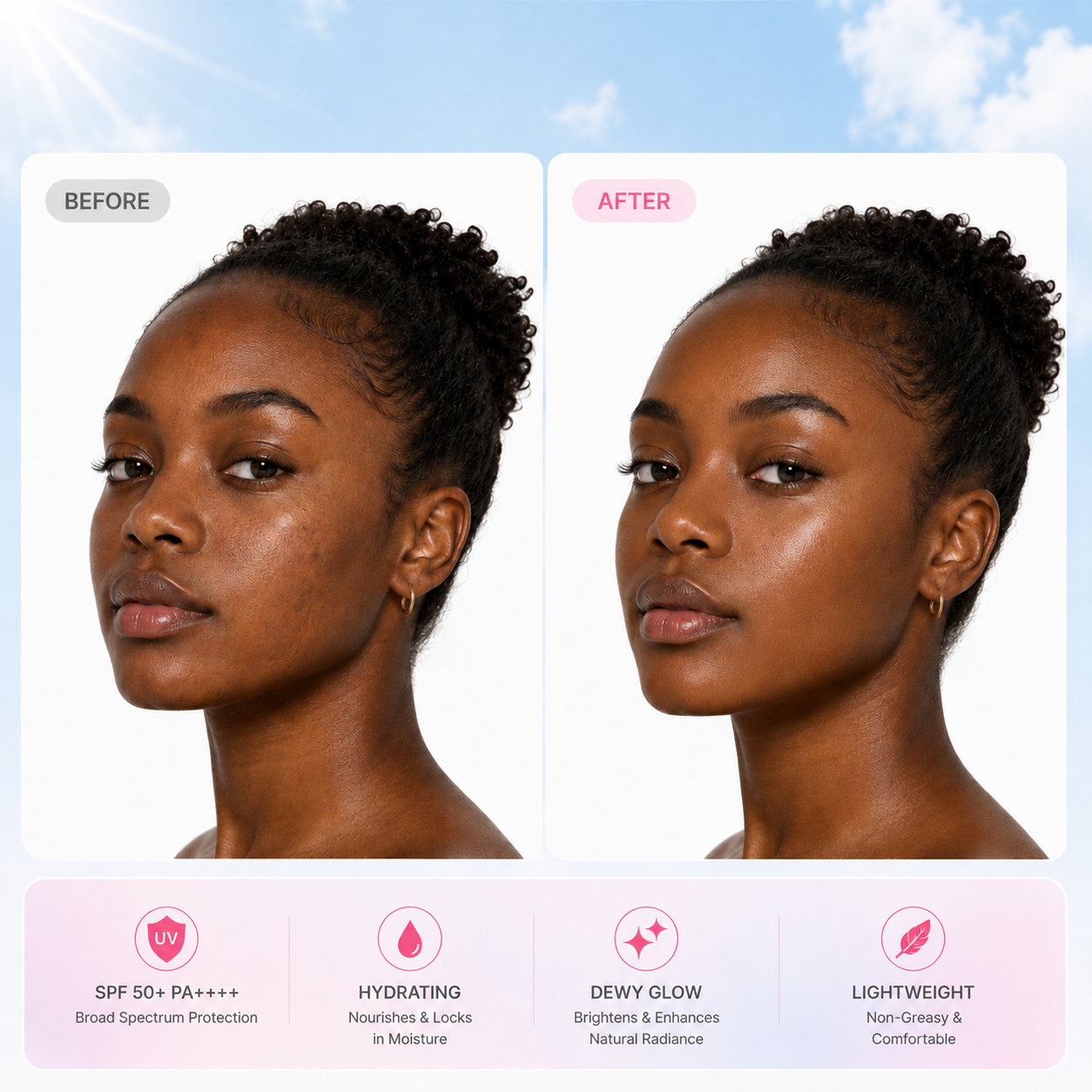 ☀️No Cast Just Dew PDRN Hydrating UV Sun Serum | Daily Lightweight Sunscreen SPF 50