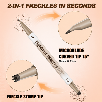Natural-Looking Dual-Tip Freckle Pen | Waterproof, Sweatproof & Smudge-Resistant Freckle Stamp