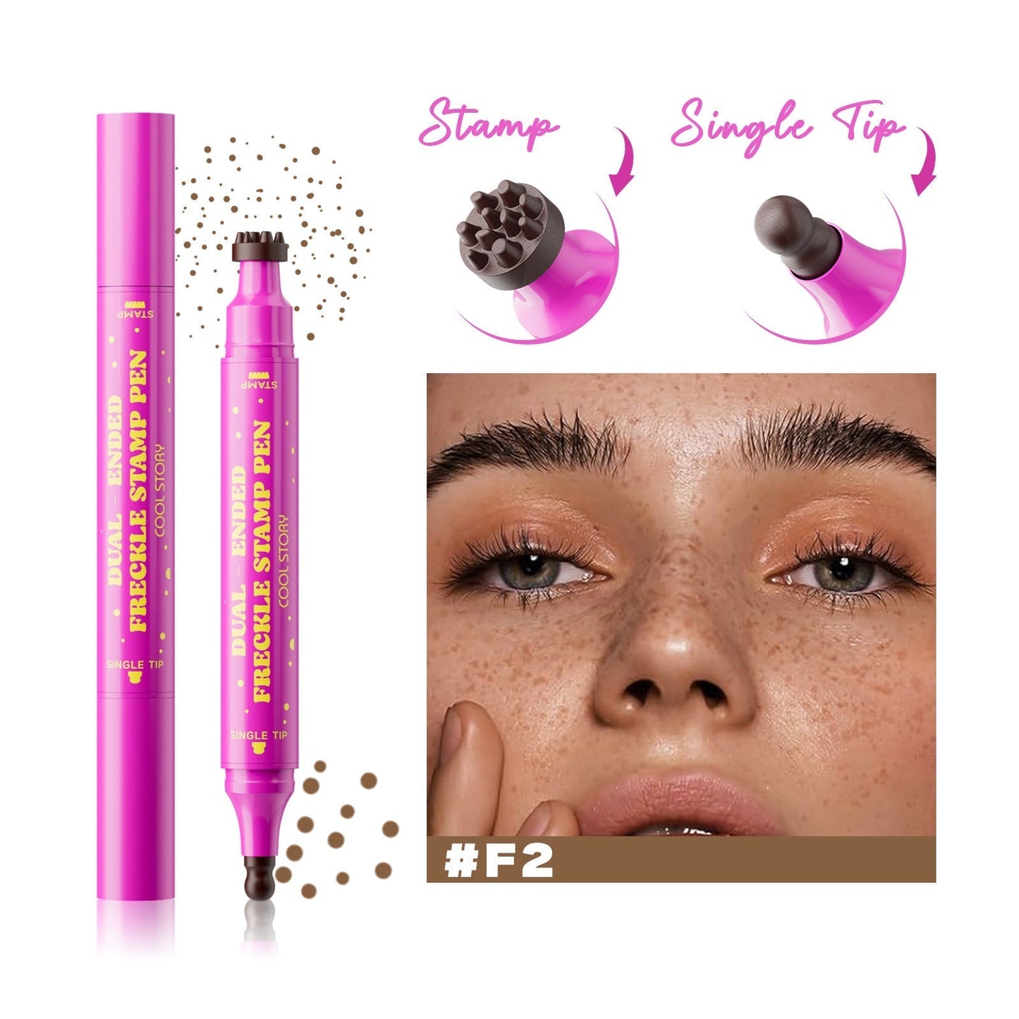 Waterproof Freckles Pen: Faux Freckle Stamp and Fine Tip