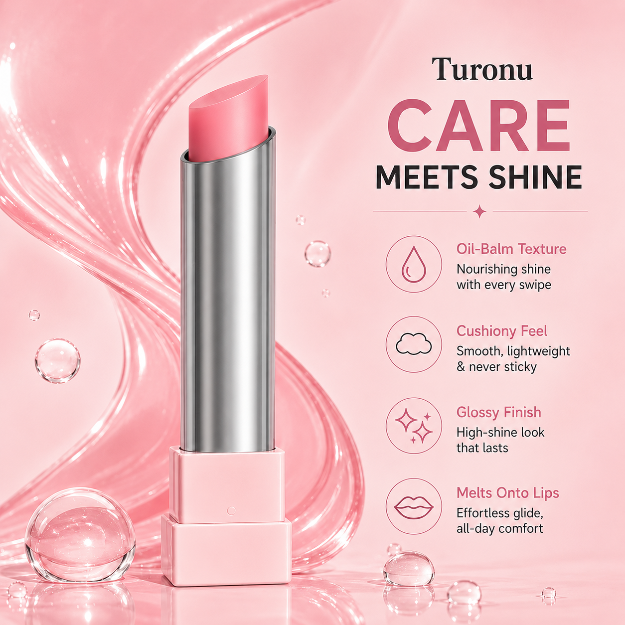 🔥Last Day Buy 1 Get 1 Free 🔥Turonu GLOW VEIL LIP SHEEN OIL BALM