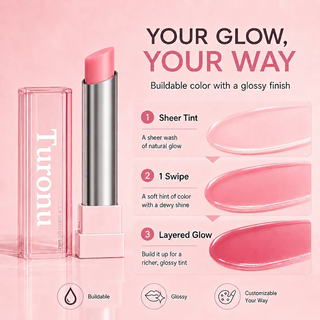 🔥Last Day Buy 1 Get 1 Free 🔥Turonu GLOW VEIL LIP SHEEN OIL BALM