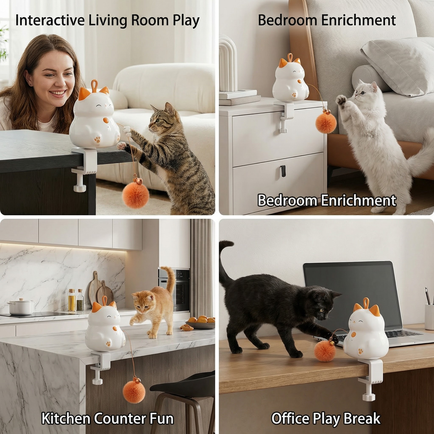 Automatic Cat Play Ball with Lifting Motion