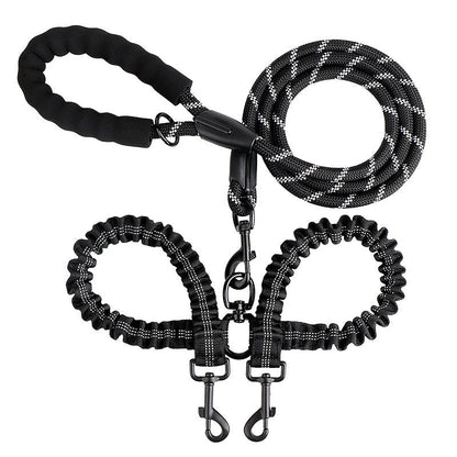 2-in-1 Double Dog Lead with 360° Swivel