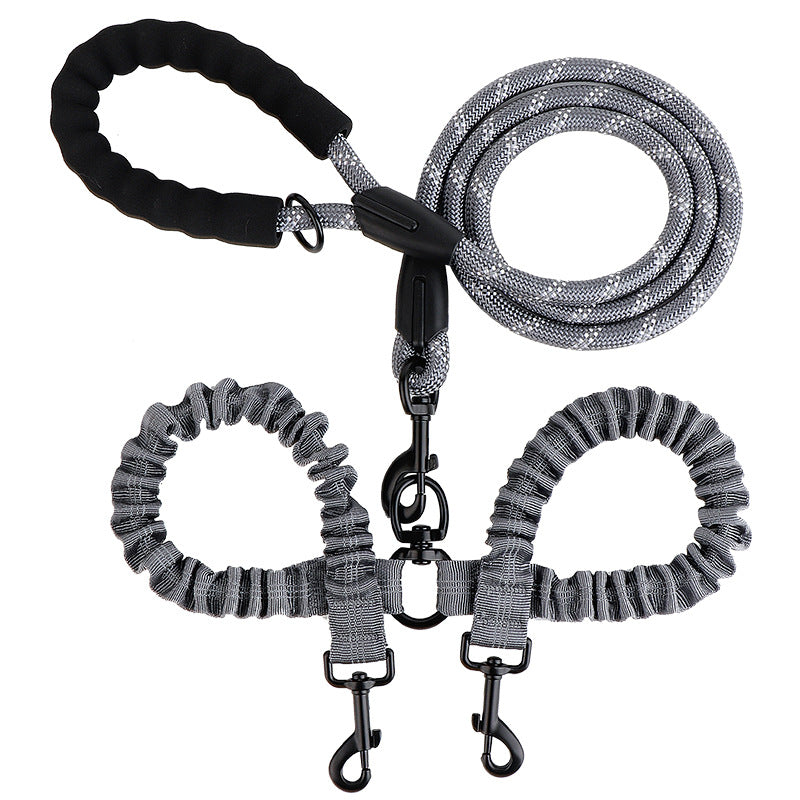2-in-1 Double Dog Lead with 360° Swivel