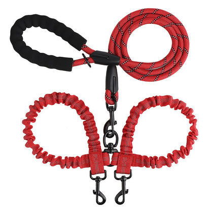 2-in-1 Double Dog Lead with 360° Swivel