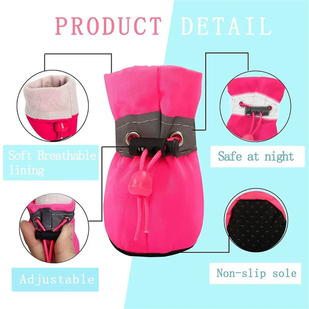 Waterproof Pet Booties – 4pcs Set