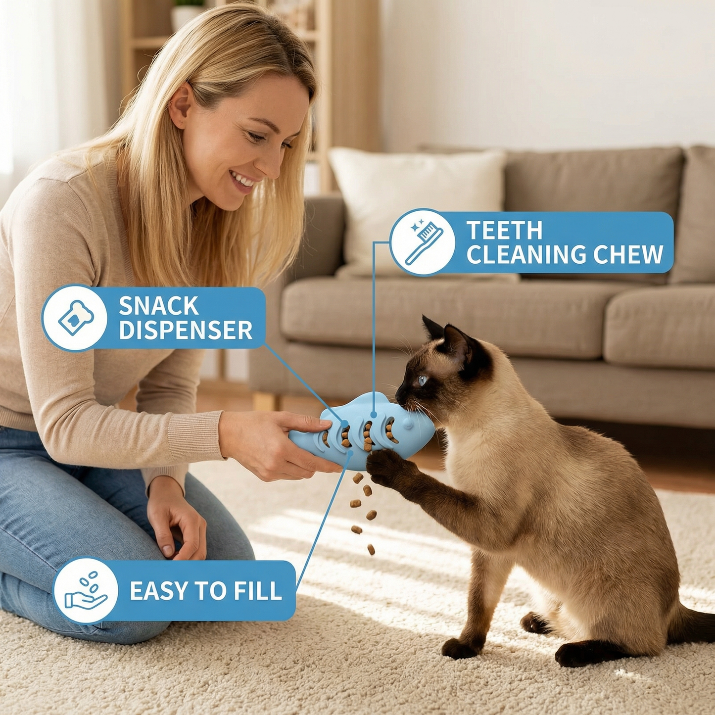 Teeth-cleaning chew & nibble fish