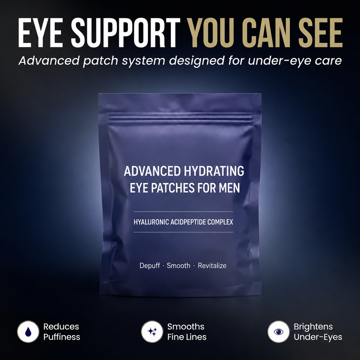 ✨ Under-Eye Repair Patches for Men — Depuff, Smooth & Brighten Tired Eyes ✨
