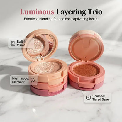 🎁BUY 1 GET 1 FREE🎁丨3-Color Stackable Eyeshadow Palette with Mirror