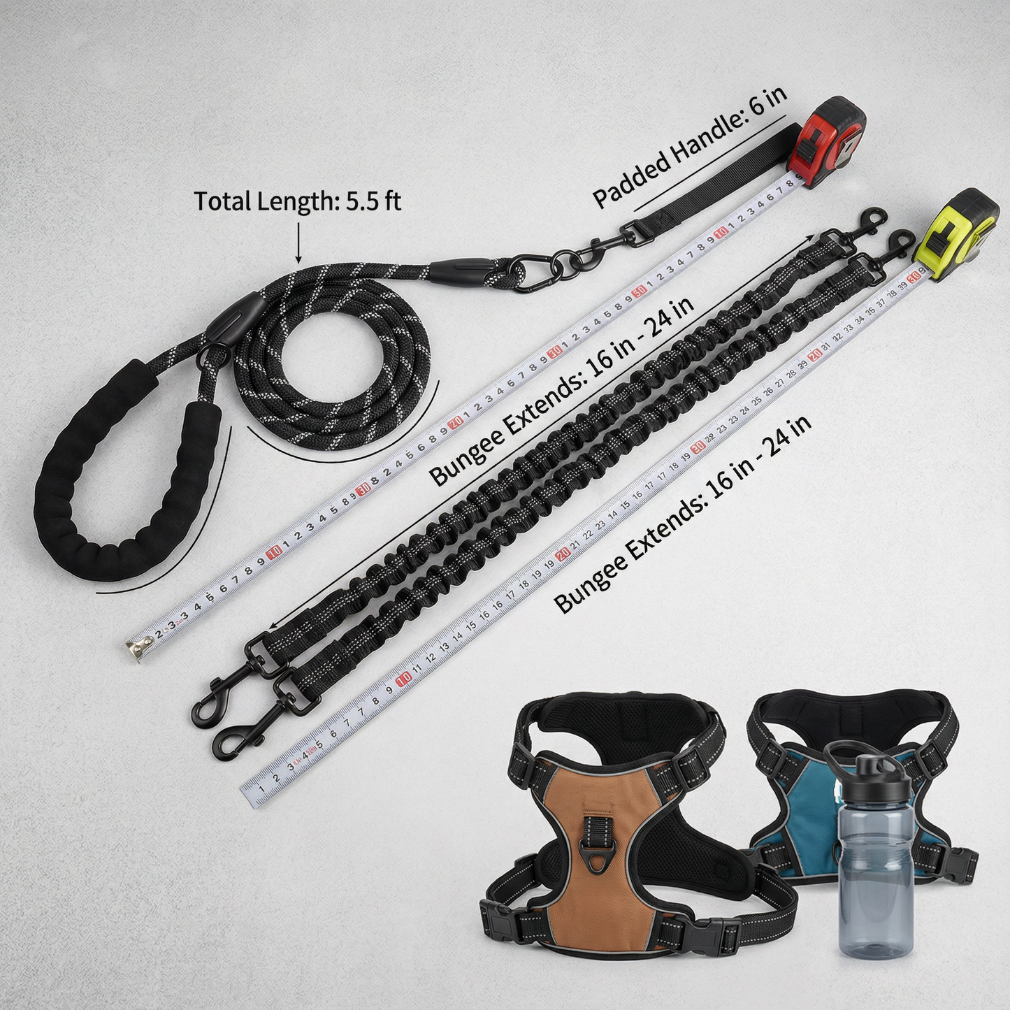 2-in-1 Double Dog Lead with 360° Swivel