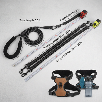 2-in-1 Double Dog Lead with 360° Swivel
